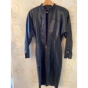 Vintage Marc buchanan 100% Leather Moto Black Stunning Dress Ladies 7/8